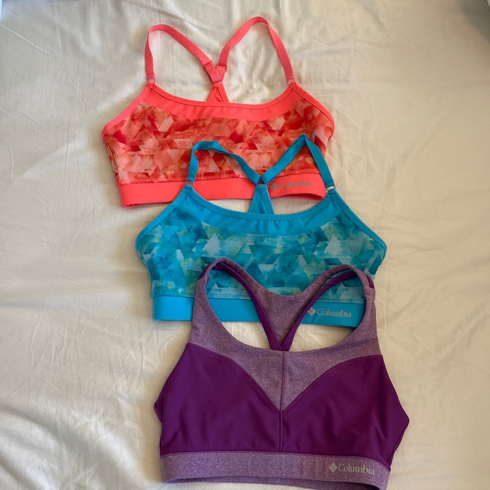 Columbia Sports Bras Bundle of 3, Size Small